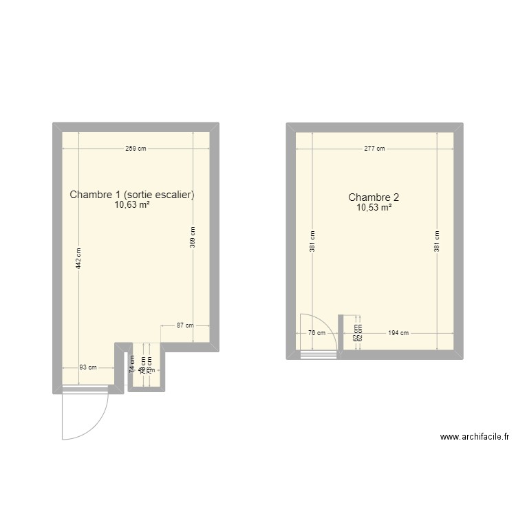 MAISON CHEMILLE. Plan de 2 pièces et 21 m2