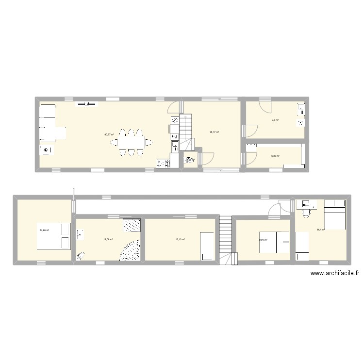 Villabé. Plan de 10 pièces et 137 m2