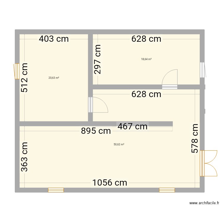 Mickaël . Plan de 3 pièces et 90 m2