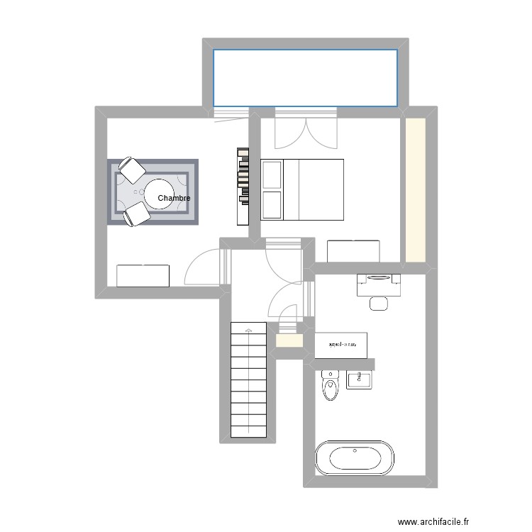 1 ER ST JULIEN 8. Plan de 7 pièces et 44 m2