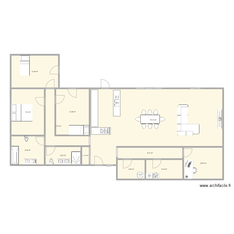 Test 2. Plan de 12 pièces et 161 m2