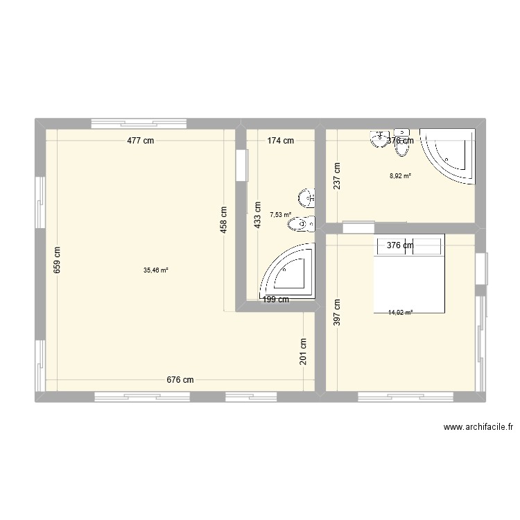 home apu 1. Plan de 4 pièces et 67 m2