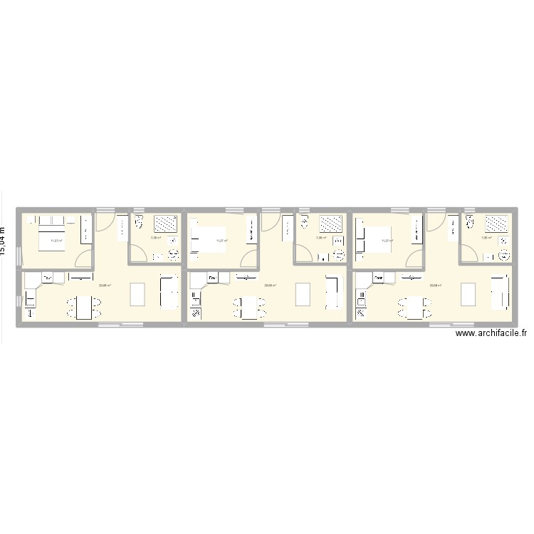 3 plains pieds + étages. Plan de 9 pièces et 145 m2