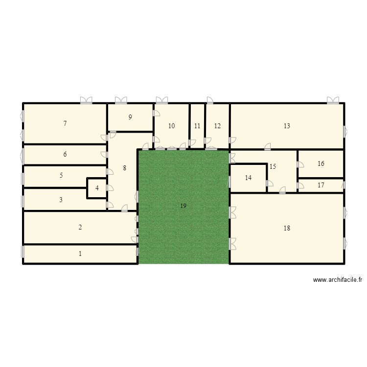 Plan crèche thuir 1. Plan de 18 pièces et 74 m2