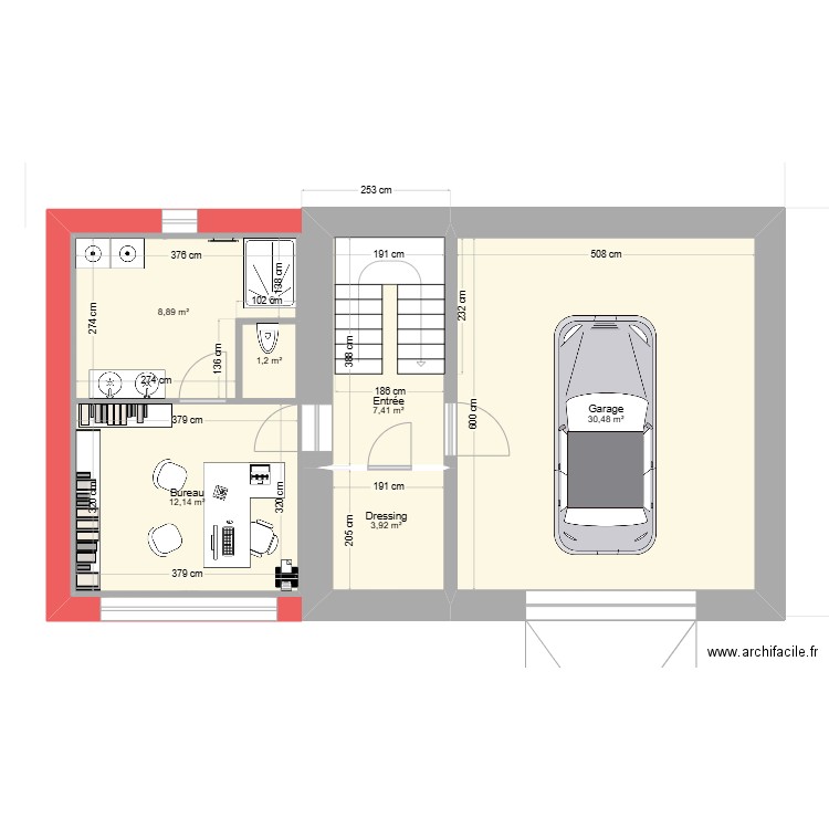 vigen. Plan de 12 pièces et 162 m2