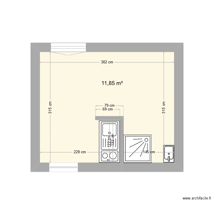 POLAN Studio. Plan de 1 pièce et 12 m2