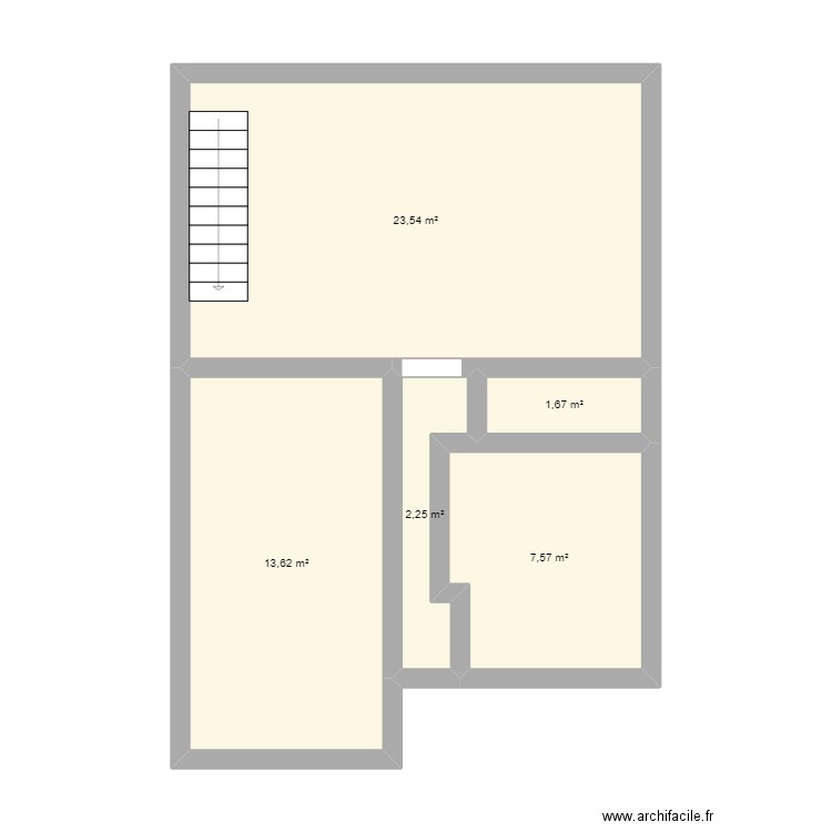 Maison. Plan de 5 pièces et 49 m2