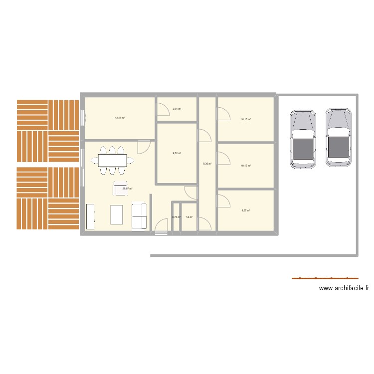 Idée 2. Plan de 10 pièces et 97 m2