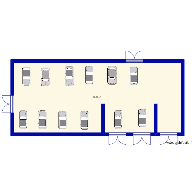 Plan atelier mercedes. Plan de 1 pièce et 77 m2