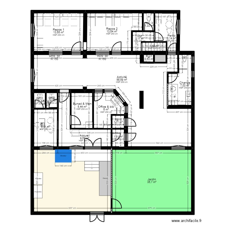 94V75C PROJET ap debut tvx 270924. Plan de 26 pièces et 292 m2