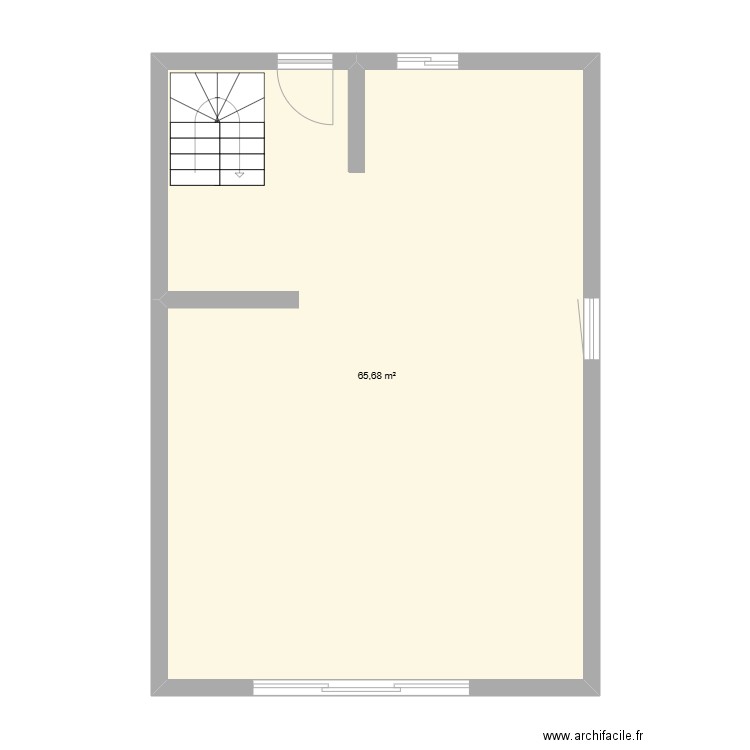 Salon L'isle J. Plan de 1 pièce et 66 m2