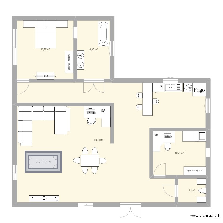 MAISON CHEVILLARD MORGANE. Plan de 5 pièces et 123 m2