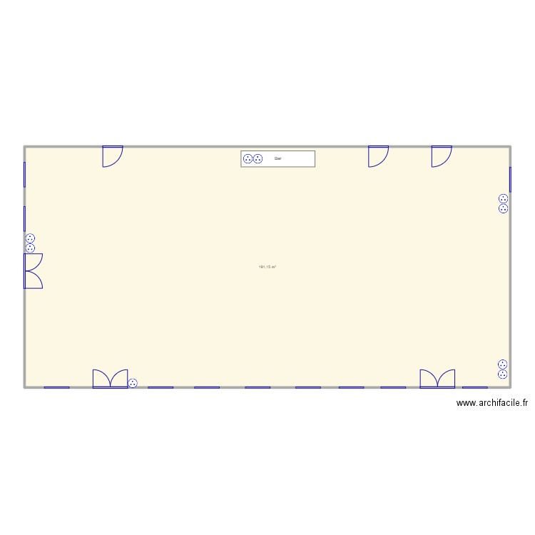 Salle de Fiennes. Plan de 1 pièce et 191 m2