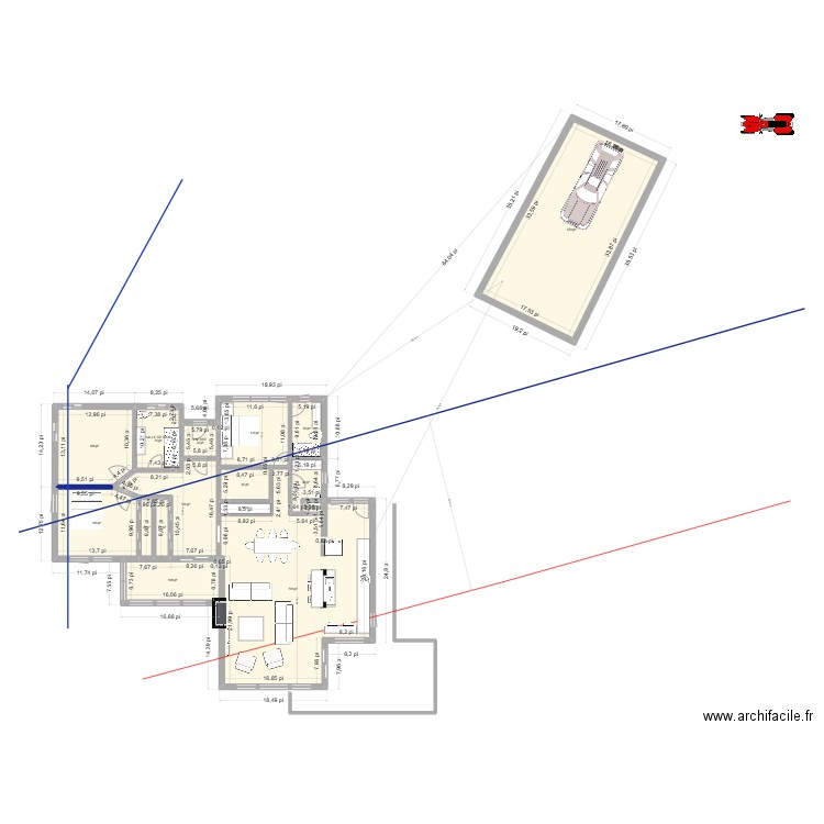 PLAN RENO GARAGE DÉTACHÉ 2. Plan de 18 pièces et 261 m2