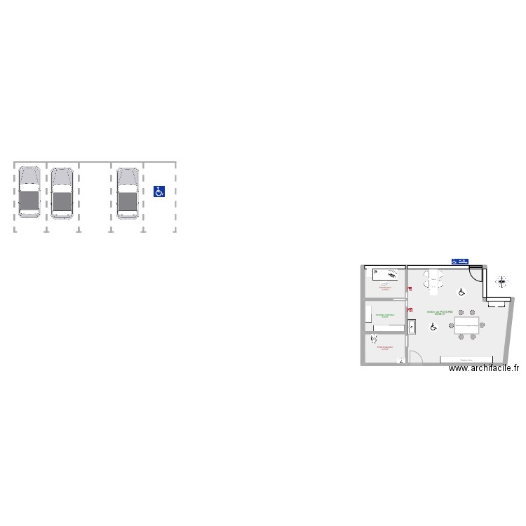 atelier céramoon ok. Plan de 4 pièces et 63 m2