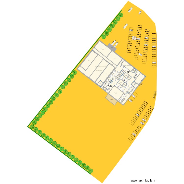 09.24 Plan Masse implantation V6 version haut meublé. Plan de 33 pièces et 2432 m2