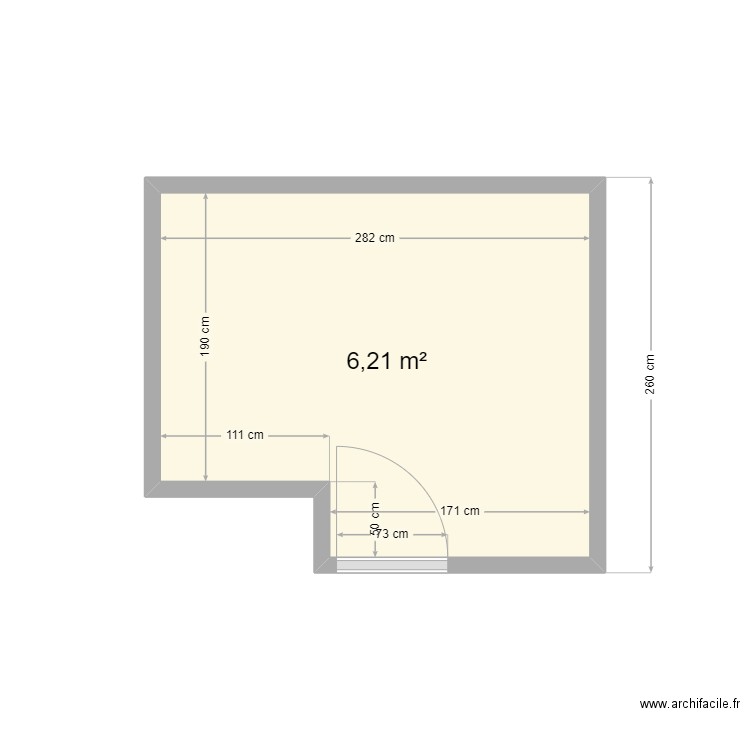 SDB Lavillat. Plan de 1 pièce et 6 m2