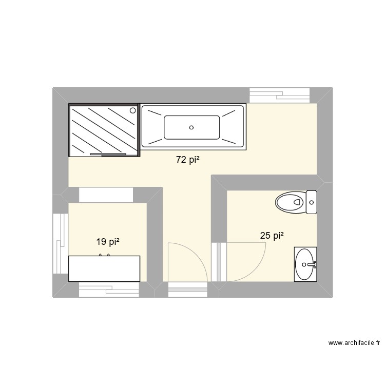 Test. Plan de 3 pièces et 11 m2