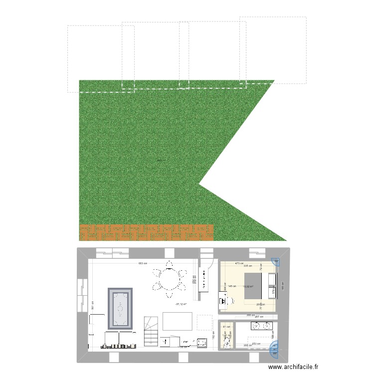 Ker ar Rhun Project'. Plan de 3 pièces et 73 m2