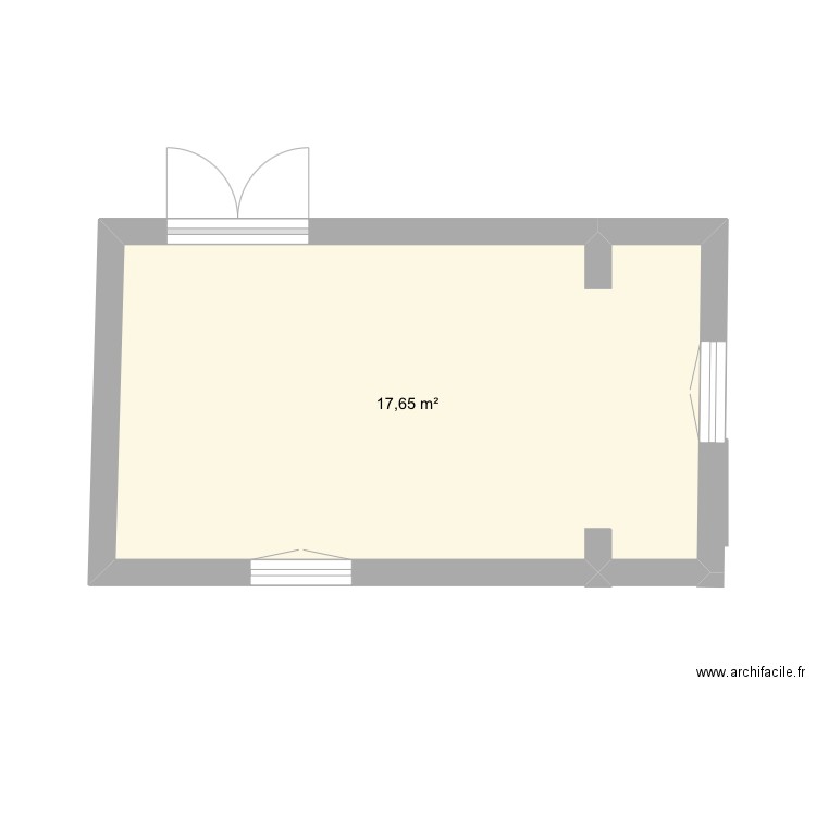 Belfort rdch. Plan de 1 pièce et 18 m2