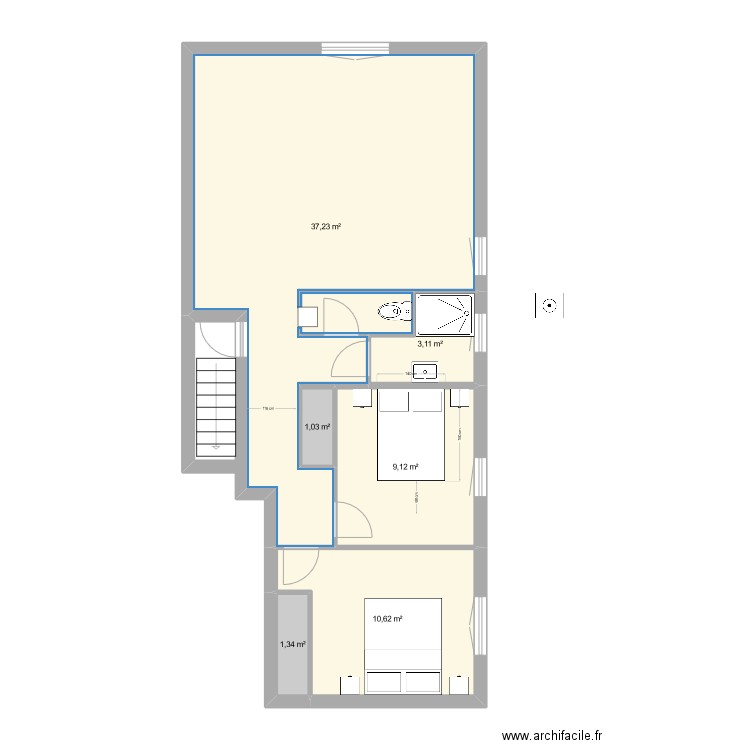 Appartement Le Muy futur 2. Plan de 6 pièces et 62 m2