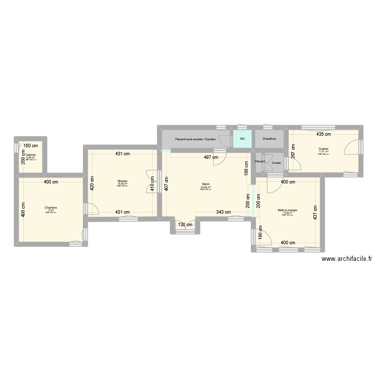 Clos Véré RDC2. Plan de 11 pièces et 100 m2