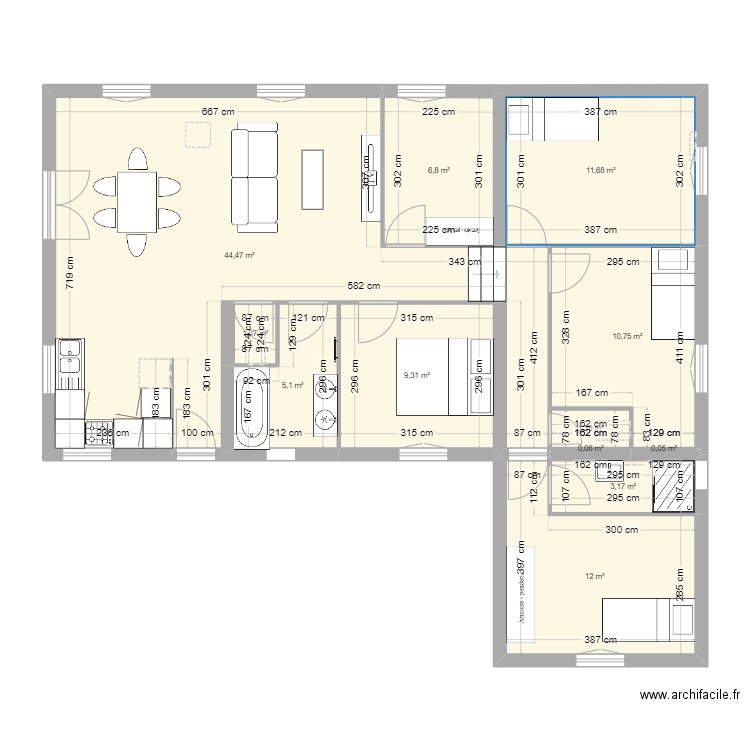 Plan 2. Plan de 12 pièces et 106 m2