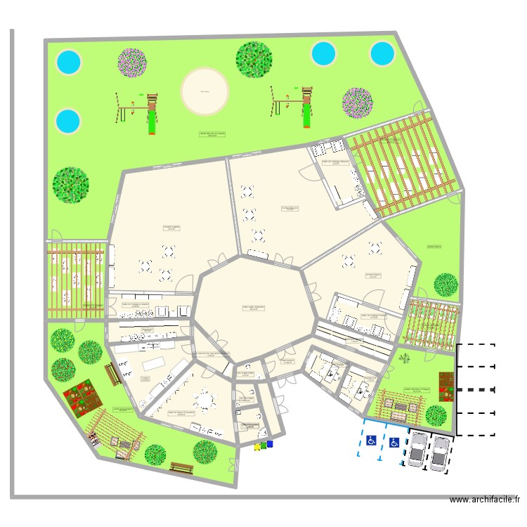 Plan Les petits Baous. Plan de 26 pièces et 975 m2