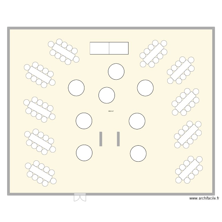 Plan de table fête des familles Ehpad tibaous. Plan de 1 pièce et 468 m2