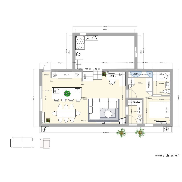 MARINA PARTIE 0. Plan de 4 pièces et 59 m2