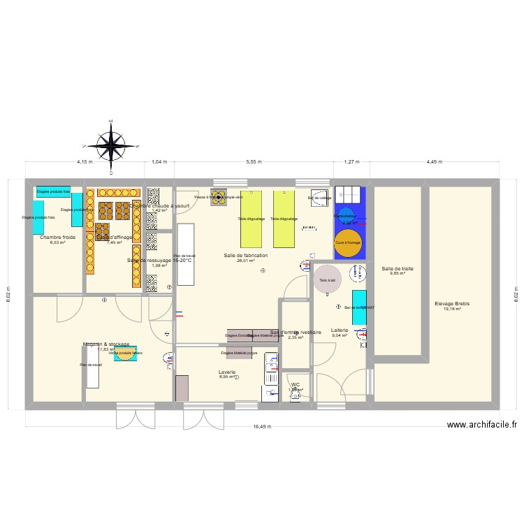 Plan Emilie Leconte. Plan de 13 pièces et 113 m2