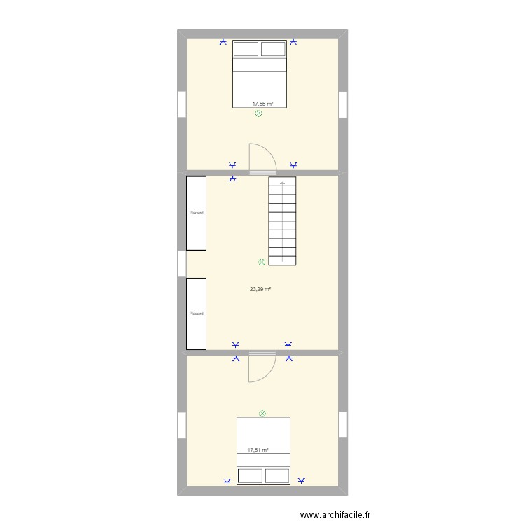 Mezzanine Chatou. Plan de 3 pièces et 58 m2