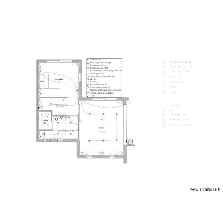 ext fer. Plan de 5 pièces et 48 m2