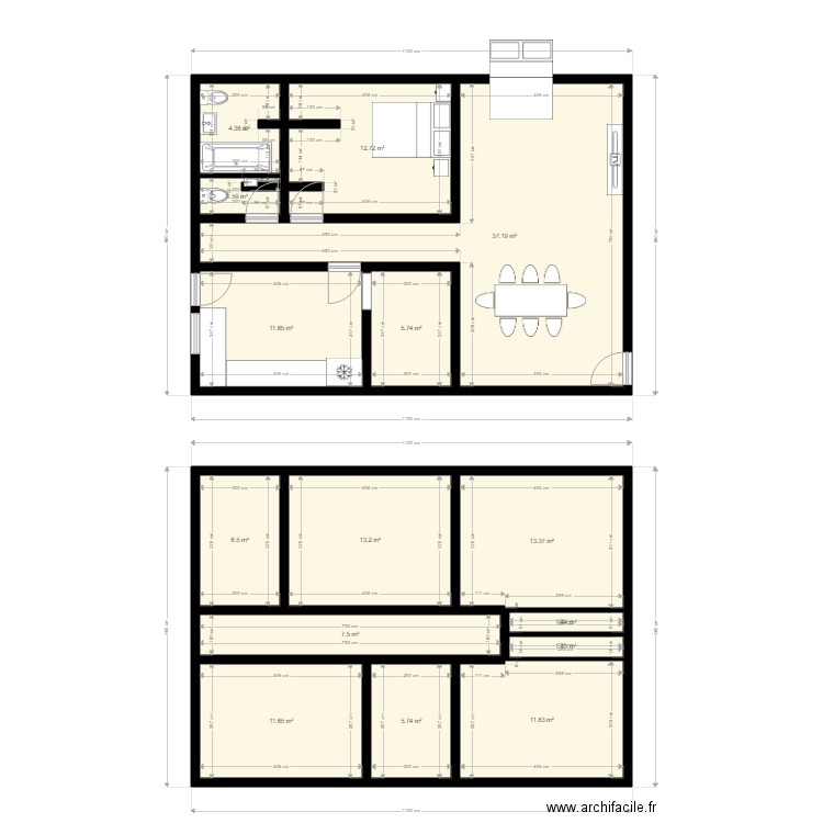 Ambohipo. Plan de 15 pièces et 146 m2