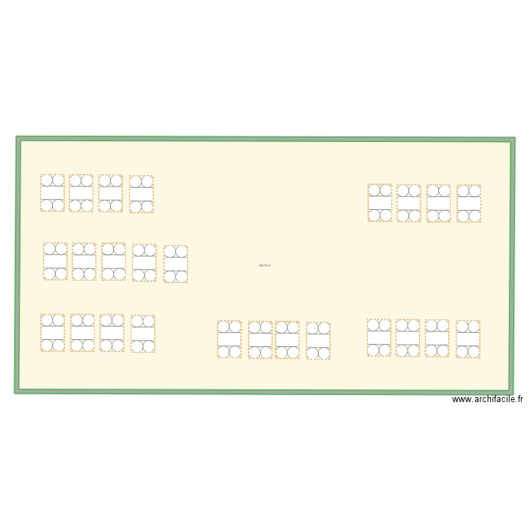 plan de table. Plan de 1 pièce et 432 m2