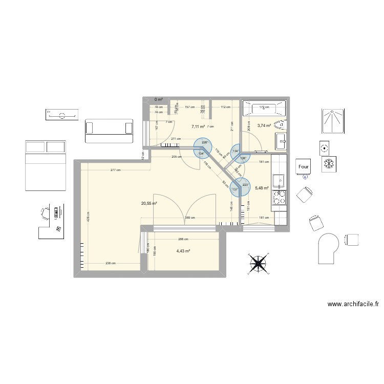 crolles. Plan de 6 pièces et 41 m2