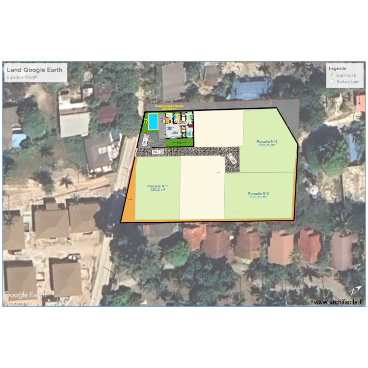 Land ParcelleV3Bis. Plan de 7 pièces et -1277 m2