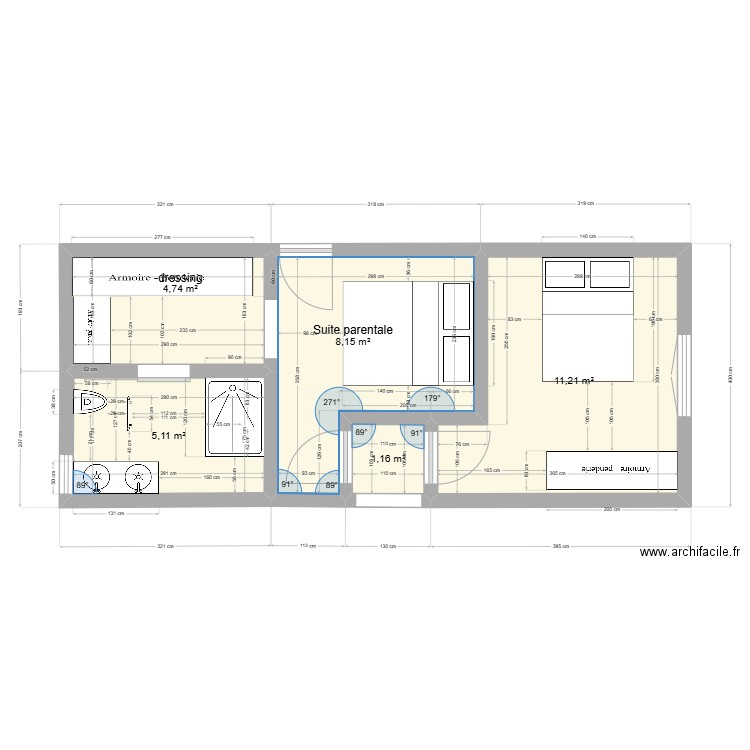 Extension. Plan de 5 pièces et 30 m2