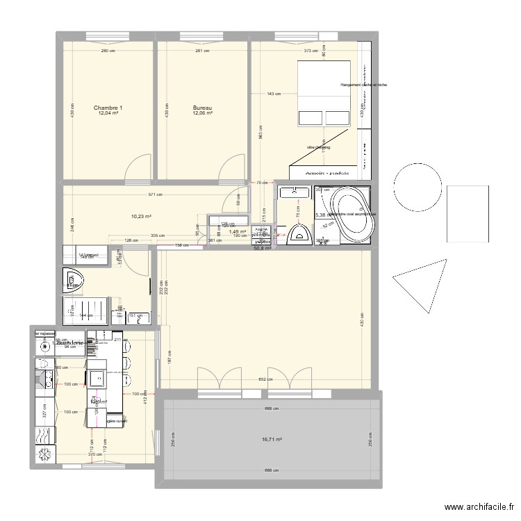 s.bain V4. Plan de 9 pièces et 124 m2