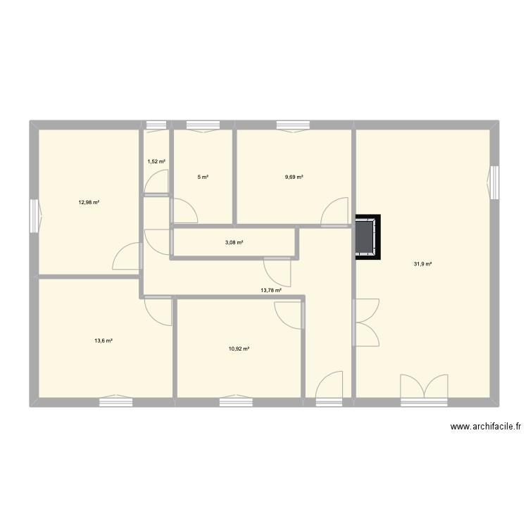 Blanzat v2. Plan de 9 pièces et 102 m2