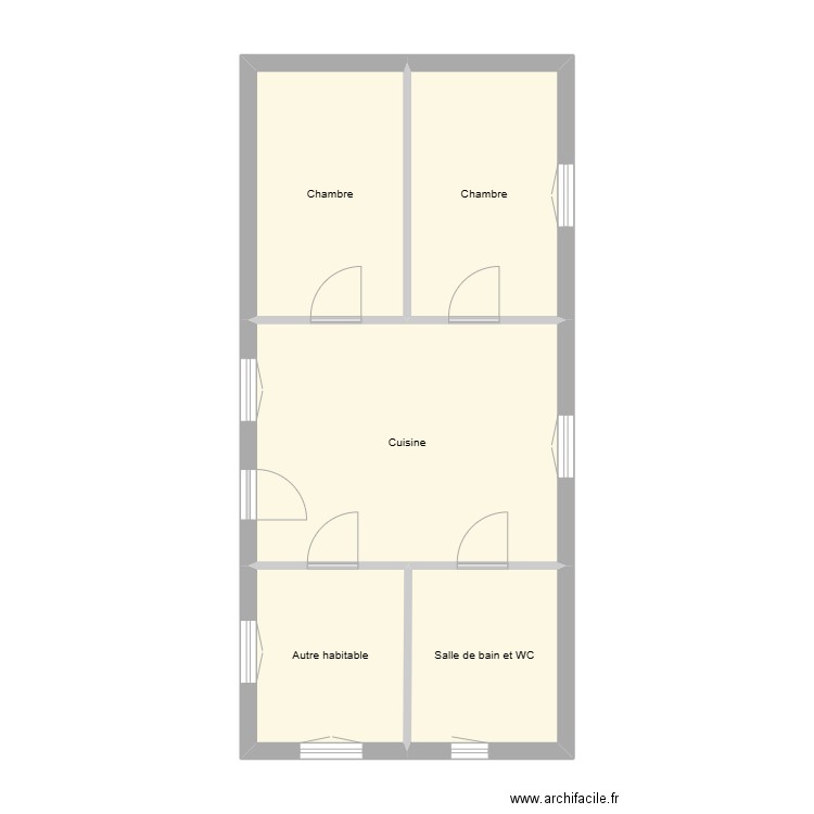 Plan UDA. Plan de 5 pièces et 49 m2