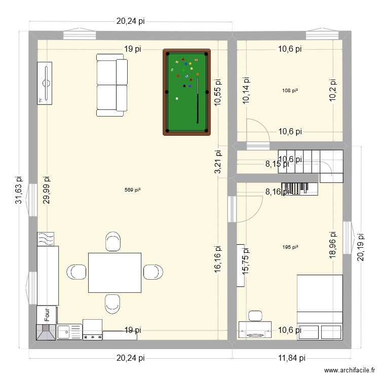 maath. Plan de 3 pièces et 81 m2