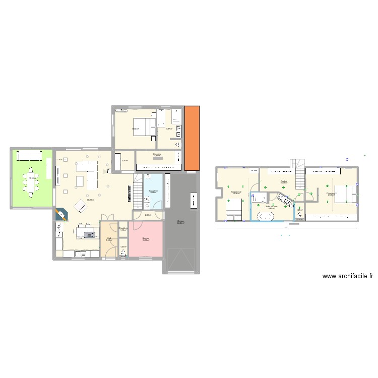 maison modif dressing momo extension 2. Plan de 20 pièces et 215 m2