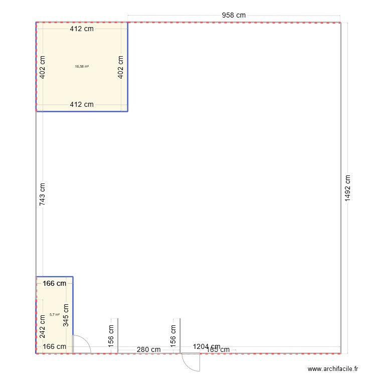 P40 Local D Mont de Marsan. Plan de 2 pièces et 22 m2