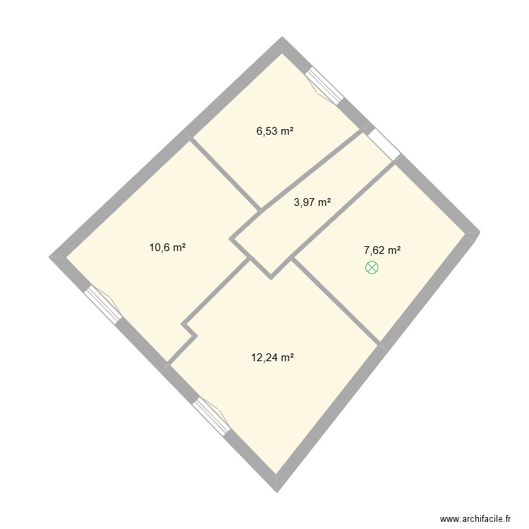 Etage 1 Viege Actuel. Plan de 5 pièces et 41 m2