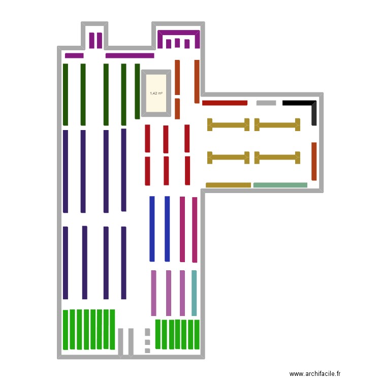 leclerc. Plan de 1 pièce et 1 m2