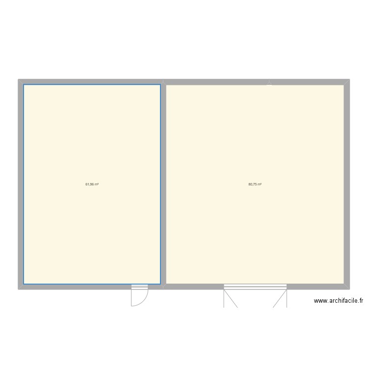 maison. Plan de 2 pièces et 143 m2