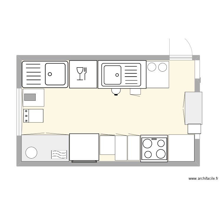 Vache. Plan de 1 pièce et 49 m2