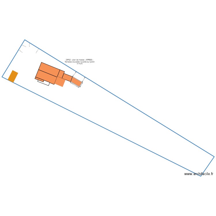 DP02 - plan de masse Terrasse ouverte APRES loin. Plan de 2 pièces et -2090 m2