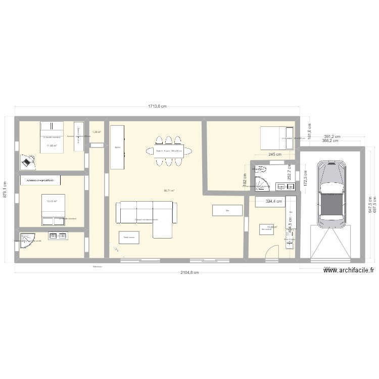 MAISON 2. Plan de 5 pièces et 123 m2